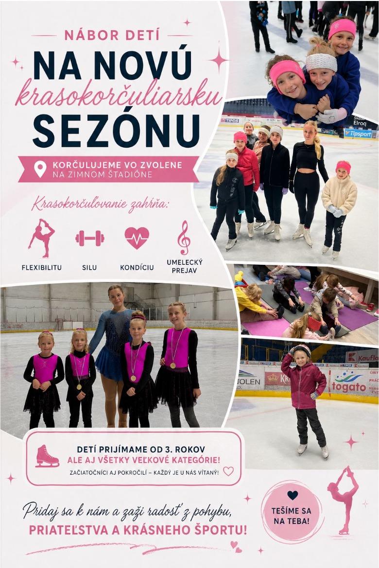Deti z Krasokorčuliarskeho klubu Zvolen na ľade